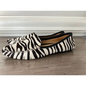 Patricia Green A Mano Jillian driving moccasins zebra haircalf sz 6